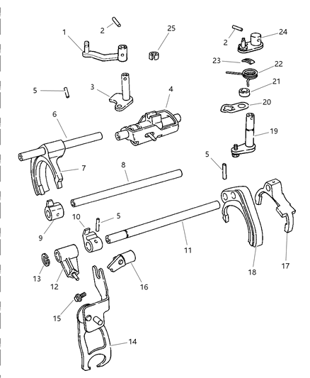 1999 Chrysler Sebring Fork & Rail Diagram