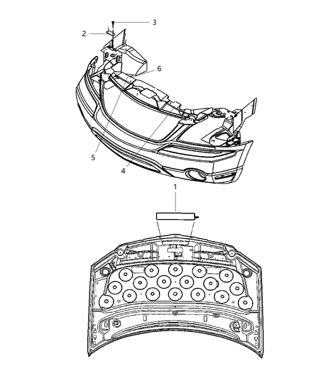 2007 Chrysler Pacifica Label - Under Hood Diagram