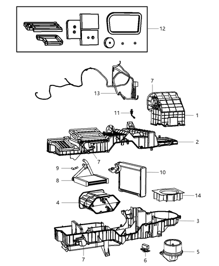 2009 Dodge Ram 2500 A/C & Heater Unit Diagram