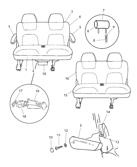 1998 Dodge Caravan Rear Seats Diagram 1