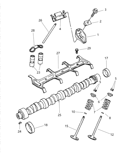 2002 Dodge Ram Van Camshaft & Valves Diagram 3