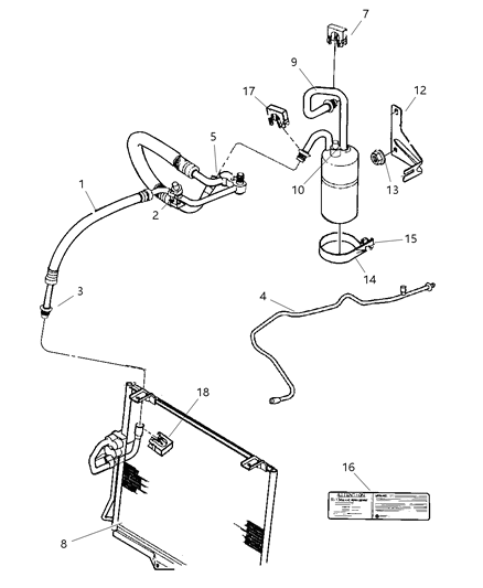 2002 Jeep Wrangler Plumbing - HEVAC Diagram 1