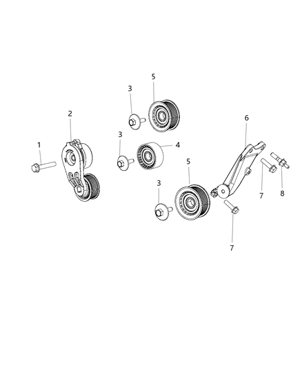 2018 Chrysler Pacifica Pulley & Related Parts Diagram