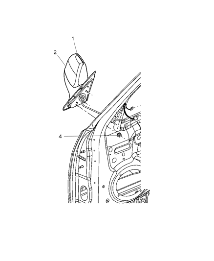 2010 Jeep Grand Cherokee Outside Rearview Electric Heated Mirror Diagram for 1DG481BLAC