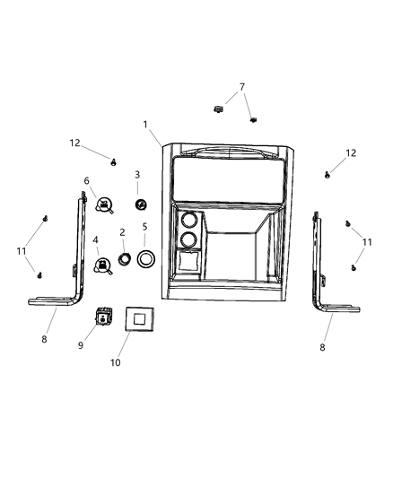 2010 Dodge Grand Caravan Instrument Panel - Lower Console Diagram