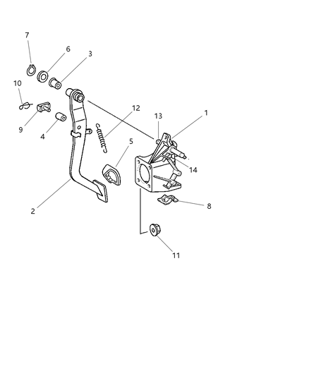 2006 Chrysler Crossfire Brake Pedals Diagram