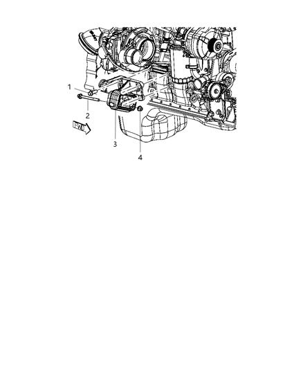 2009 Dodge Ram 3500 Pickup Engine Mounting Right Side Diagram 1