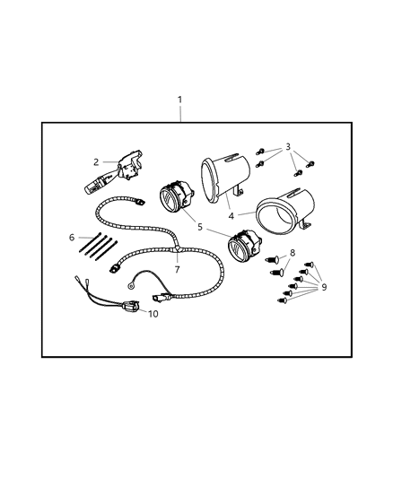 2009 Dodge Nitro Harness-Overlay Diagram for 5191988AA