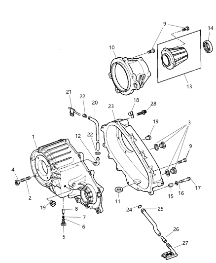 2001 Dodge Durango Case & Related Parts Diagram 2