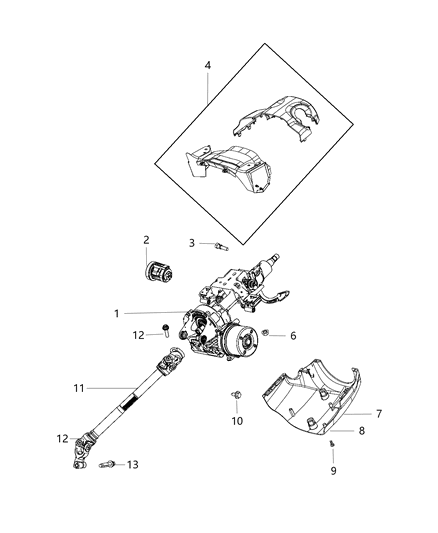 2020 Jeep Compass Column-Steering Diagram for 68276903AL