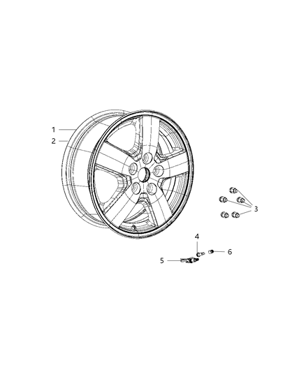 2008 Dodge Nitro Wheels & Hardware Diagram