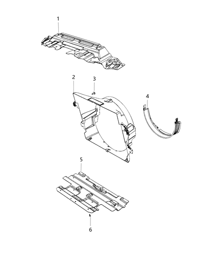 2020 Ram 1500 Classic Radiator Seals, Shields, & Baffles Diagram