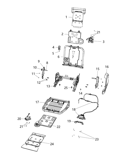 2019 Ram 1500 2ND Row Manual Diagram for 68462723AA