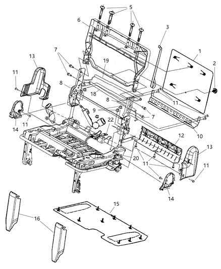 2005 Dodge Caravan Seat-Rear Diagram for YN411D5AC