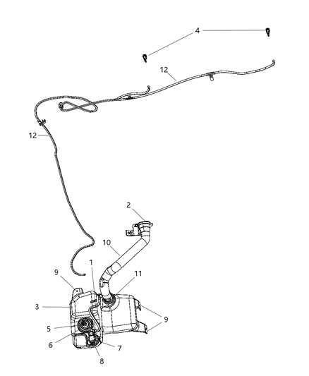 2008 Chrysler Pacifica Reservoir-Washer Reservoir Diagram for 5102249AA