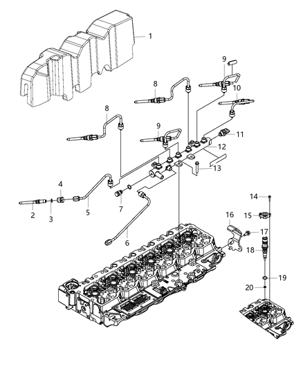2013 Ram 3500 Injector-Fuel Diagram for R8415374AA