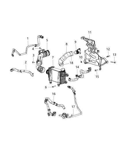 2020 Jeep Wrangler Hose-Radiator Inlet Diagram for 68299338AD