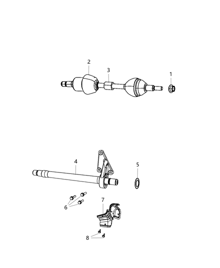 2018 Dodge Grand Caravan Front Axle Drive Shaft Diagram