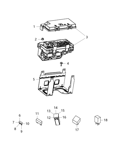 2017 Jeep Wrangler Tipm - Components & Related Parts Diagram