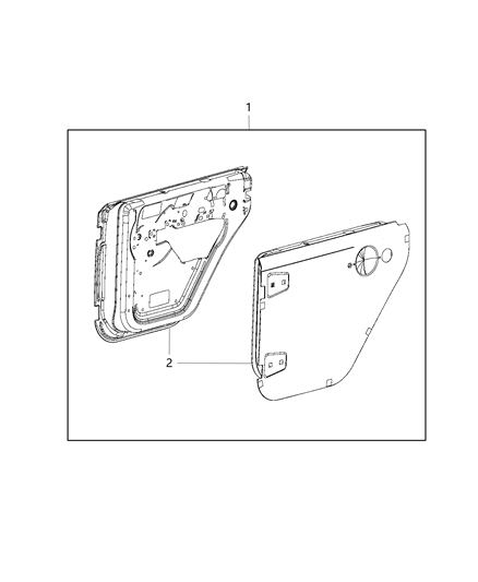 2016 Jeep Wrangler Door Kit, Half Hard Diagram 2