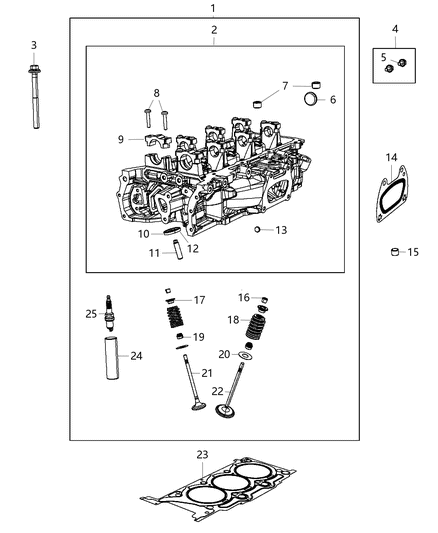 2014 Jeep Wrangler Gasket-Cylinder Head Diagram for 68088018AC