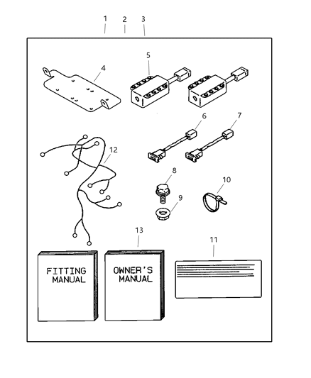 1998 Chrysler Sebring Switches, Air Bag Cutoff Diagram