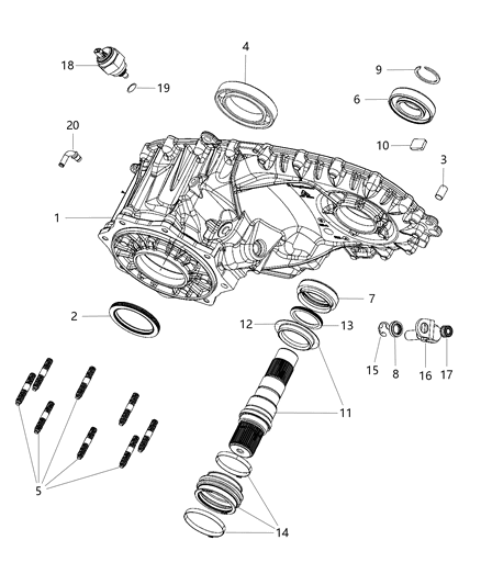 2020 Ram 3500 Cab Chassis Front Case & Related Parts Diagram 1