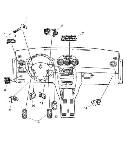 2002 Chrysler Concorde Switch-HEADLAMP And Fog Lamp Diagram for 4760156AG