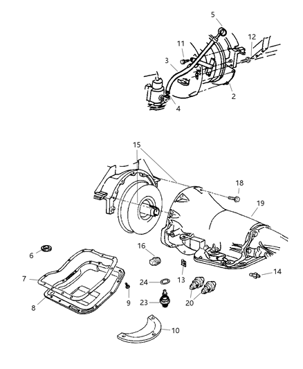 2002 Dodge Ram 2500 Fitting-Oil Cooler Tube Diagram for 52028764AA