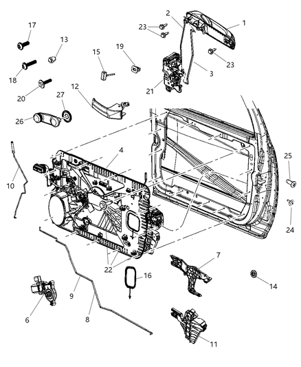 2015 Ram 3500 Handle-Exterior Door Diagram for 1UJ881AUAF