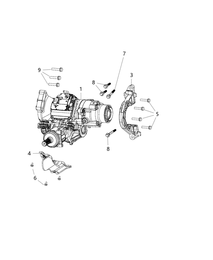 2016 Jeep Cherokee PTO Unit Diagram for 68282447AB