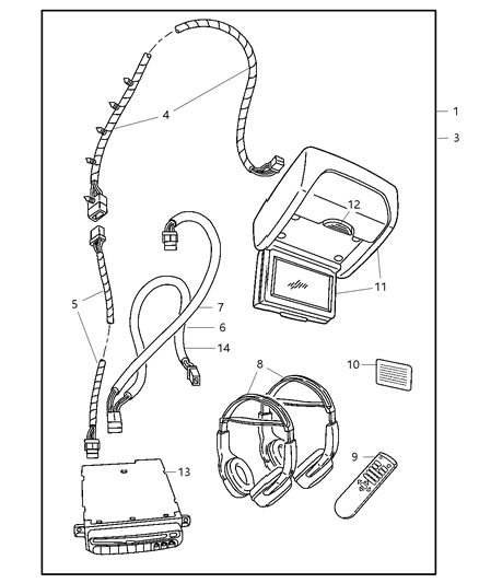 2007 Chrysler Pacifica Monitor-Monitor Diagram for 1BZ59DW1AB