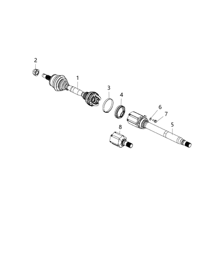 2016 Ram ProMaster City Axle Half Shaft Diagram for 68261744AA