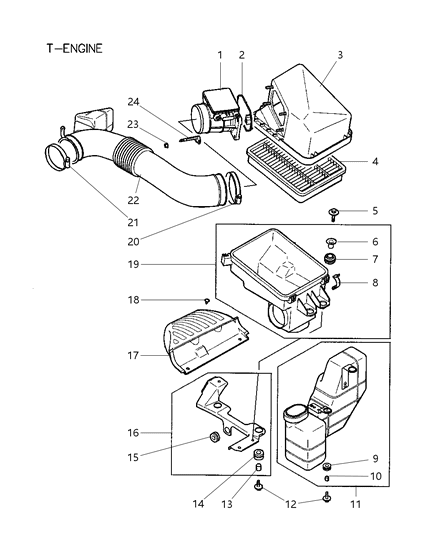 2001 Chrysler Sebring Bracket-Air Cleaner Diagram for MR340991