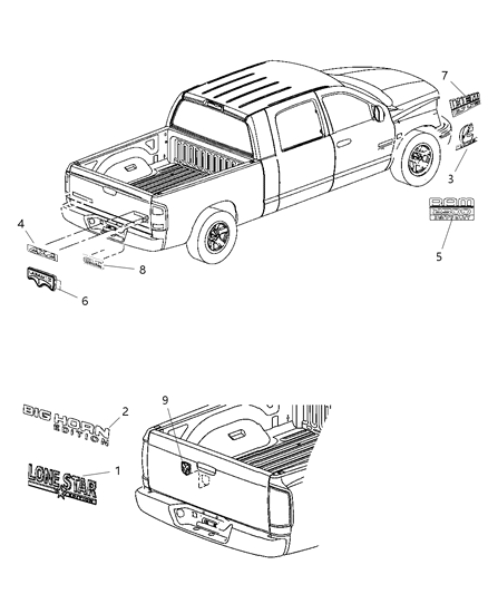 2010 Dodge Ram 2500 NAMEPLATE-MEDALLION Diagram for 55277435AC