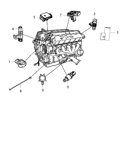 2015 Dodge Viper Sensors, Engine Diagram