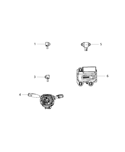 2017 Chrysler 200 Air Bag Modules Impact Sensors & Clock Spring Diagram