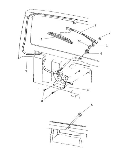 1998 Jeep Cherokee Rear Wiper & Washer Diagram