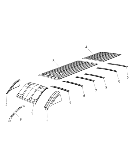 2014 Ram ProMaster 3500 Bow-Roof Diagram for 68134046AA