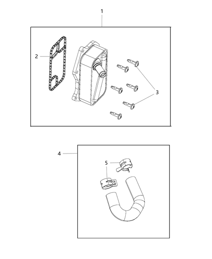 2019 Jeep Cherokee Engine Oil Filter & Housing , Adapter / Oil Cooler & Hoses / Tubes Diagram 1