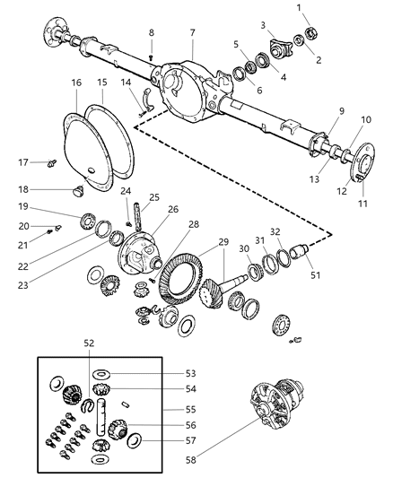 1999 Dodge Ram Van Differential & Housing Diagram 2