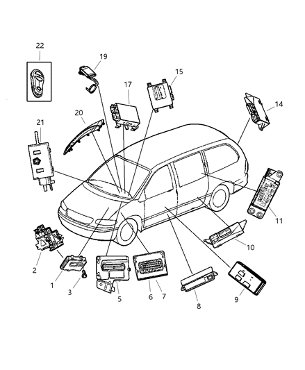 2003 Chrysler Town & Country Module-Front Control Diagram for 4727079AC