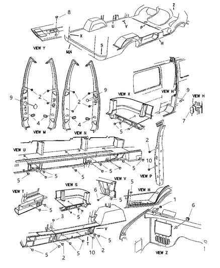 2002 Dodge Ram Van Plug-Front Pillar Side Lock Diagram for 4499069