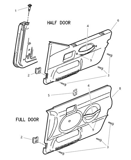 1997 Jeep Wrangler RETAINER-Push Diagram for 5FP84RC3