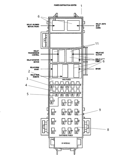 2008 Chrysler Aspen Power Distribution Center Diagram for 4692192AA