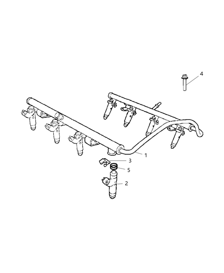 2008 Dodge Dakota Fuel Rail & Related Diagram