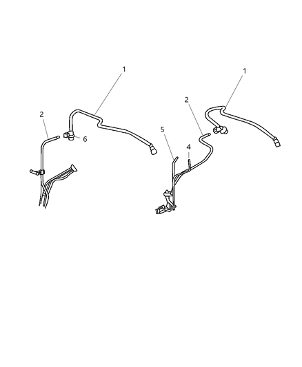 2009 Chrysler PT Cruiser Fuel Lines & Related Diagram