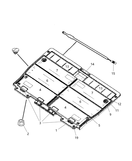 2006 Dodge Grand Caravan Cup-Latch Backing Diagram for 5166814AA