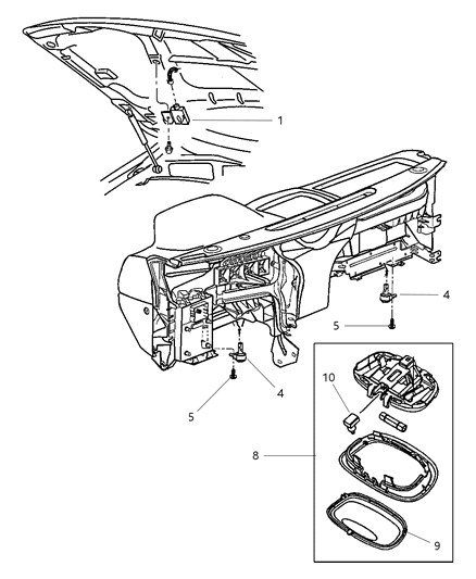 2001 Jeep Grand Cherokee Lamp Diagram for 5FT10XT5