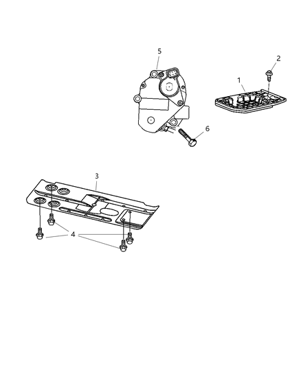2006 Dodge Ram 2500 Gearshift Control & Skid Plate Diagram 2